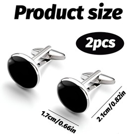 2 x men's cufflinks, black, classic cufflinks, men's cufflinks, classic cufflinks, white cufflinks for shirt, wedding, business gift