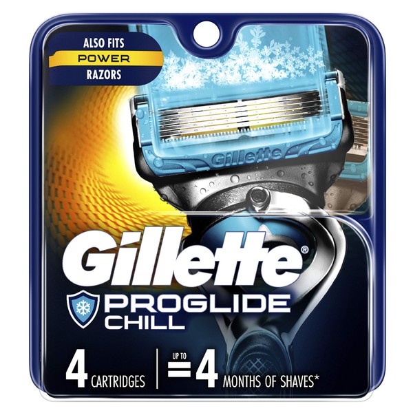 Gillette ProGlide Chill Men’s Razor Blades, 4 Blade Refills