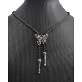 Jeilwiy Bolo Ties for Women Bolo Tie Necklace Western Tie Texas Neck Tie Butterfly Cowgirl Bolo Tie Silver Cowboy Western Bolo Tie for Men