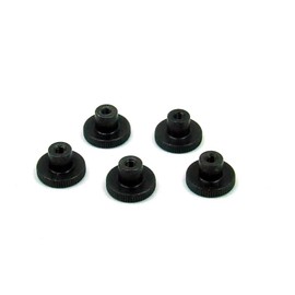 POPESQ® #A3115 Knurled Nuts M3 F12 mm x 7.5 mm Steel Black Pack of 5