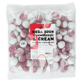 Just Treats Mega Sour Strawberries & Cream 500g Share Bag