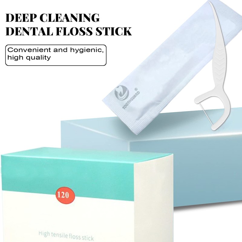 Dental Floss Picks- Individual Package Portable Floss 120pcs Flossers with