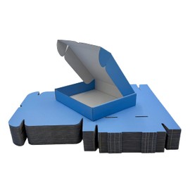 iDEALS UK PACKAGING LTD Gifting Cardboard Folding Lid Postal Boxes 236 x 196 x 47mm (9.3'' x 7.7'' x 1.9'') Small Parcel, Mailing and Gifting - Pack of 25 (Blue)