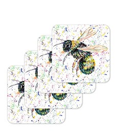 Coaster Bee Bees Honeycomb Wildlife Coasters Watercolour Art Gift Work Office Dining Tea coffee (4)