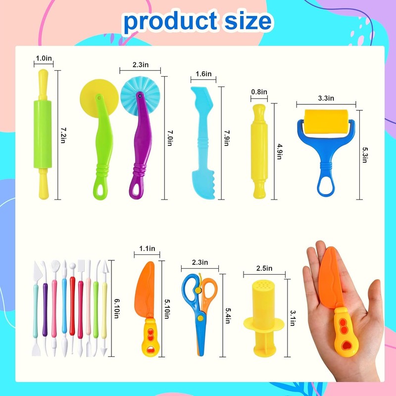 Kleeblatt Dough Tools Set for Kids - 37 Pcs Playdough