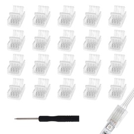 4 Pin RGB LED Light Strip Connectors 20Pcs 10mm Wide Unwired Gapless Solderless Strip to Wire Quick Connectors for Waterproof or Non-Waterproof SMD 5050 Multicolor LED Light Strip 5V 12V 24V 36V