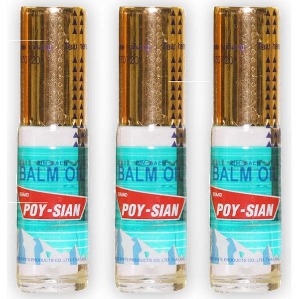 POY-SIAN Thai PIM-Saen Balm Oil 5ml Roll-On (Pack of 3)