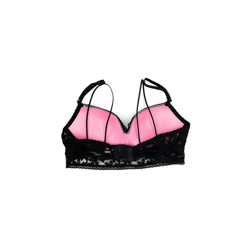Victoria's Secret Pink Lightly Lined Lace Bralette Medium Black
