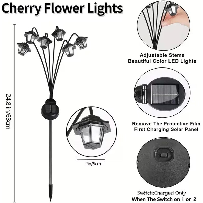 Solar Lights Outdoor - 2 Pieces Solar Pathway Lights Garden