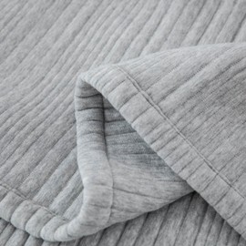 meadow park Super Soft Cotton Heathered Jersey Bed Blanket for Couch Sofa and Bed, King Size 104” x 96”, 420gsm, Medium Weight, Year Round use. Light Grey