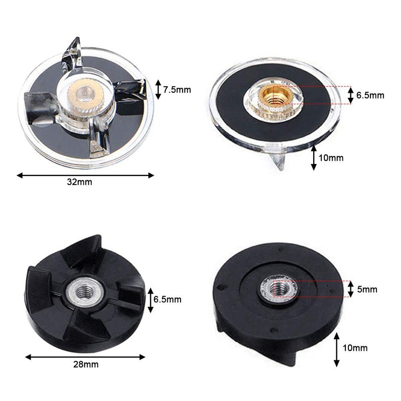 KBNIAN 2 Base Gears + 2 Blade Gears Mixer Replacement