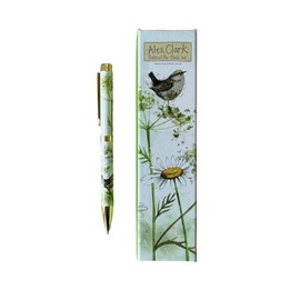 Alex Clark Wren Ball Point Pen - Stationery writing gifts - black ink - ideal for office and school - in gift box - animals and florals - British garden birds