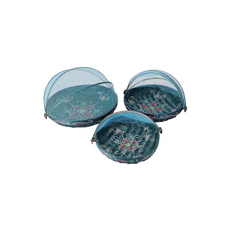 GURU SHOP Fly Protection Fruit Basket – Turquoise/Painted, Size: 35