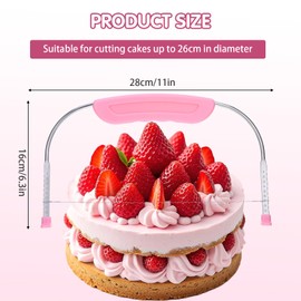 Tortenschneider Tortenbodenschneider Edelstahl 28x16cm, Höhenverstellbare Tortensäge, Präziser Tortenteiler und Kuchenschneider, Praktischer Kuchenteiler Tortenboden Schneidehilfe für Chiffon-Kuchen