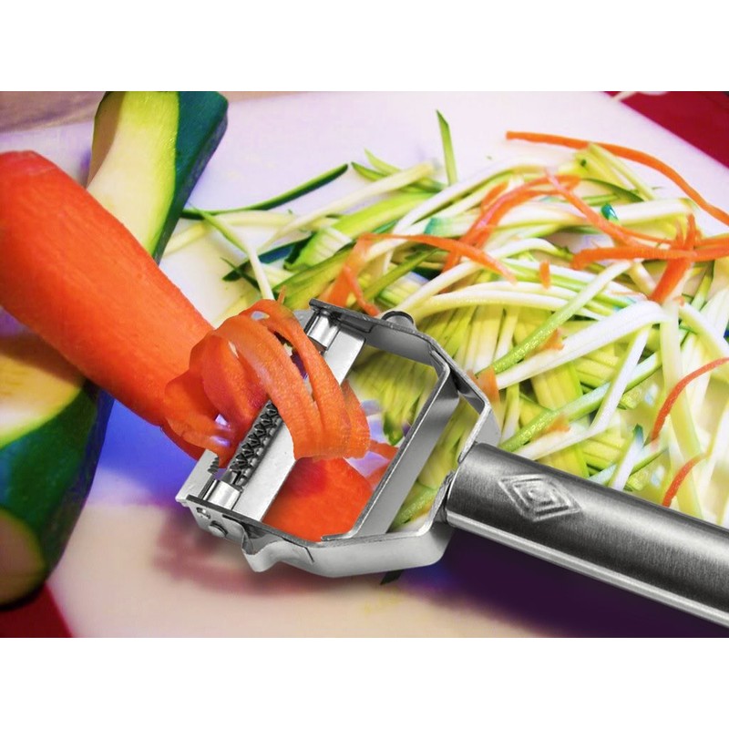Basily Premium Julienne and Serrated Stainless Steel Peeler - Set