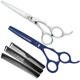 JW Professional Shears & Thinner Combo Razor Edge CRX Series - Barber & Hair Cutting Scissors/Shears Japanese Stainless Steel (RBC-V3)