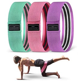 Ulsberg™ Premium Thick Fabric Resistance Bands for Legs and Butt Strength (3 Pack) Light, Medium, Heavy Hip Resistance Fitness Workout Booty Bands - Extra-Strength for Leg, Butt, Lower Body Training