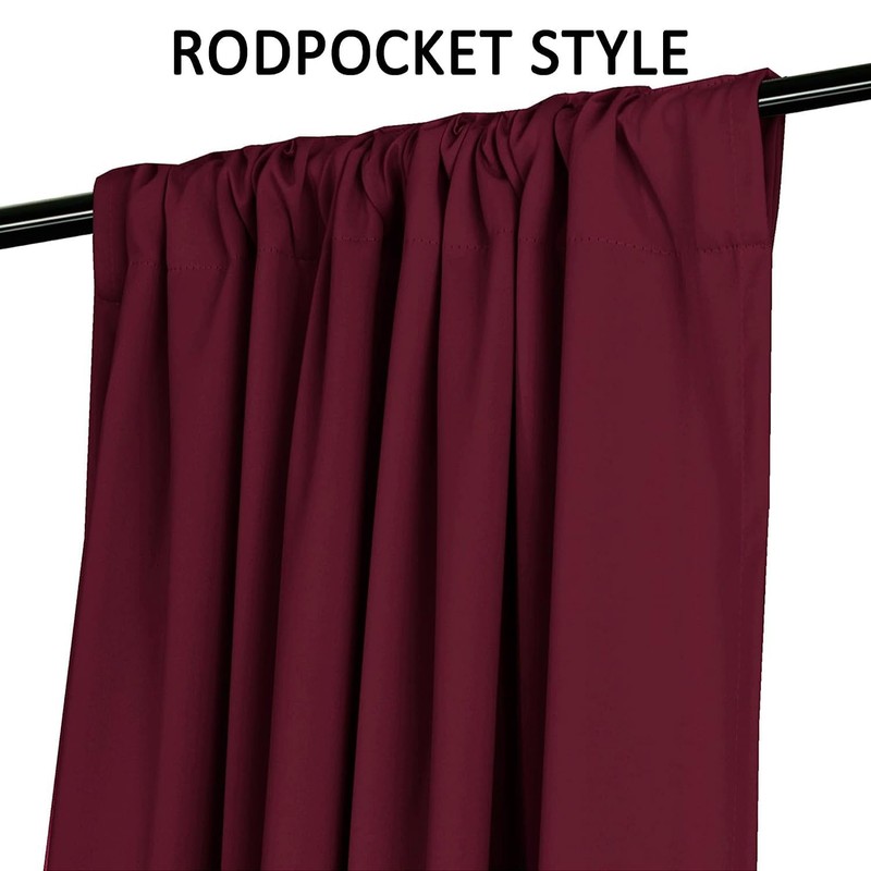 Turquoize Burgundy Blackout Curtains Solid Rod Pocket and Back Tab