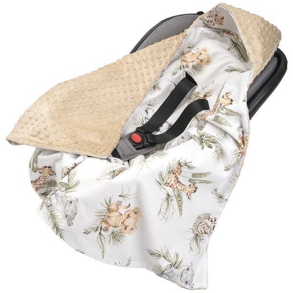 Medi Partners Baby Sleeping Blanket with a Soft and Fluffy Hood for Prams 85 x 85 cm