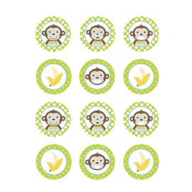 Edible Cupcake Toppers Mod Monkey Boy {Lime Green Decoration