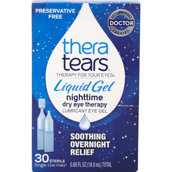 Thera Tears Liquid Gel Nighttime Dry Eye Therapy, 30 Single-Use Vials