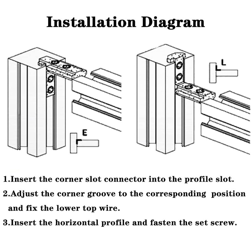 20set Black 2020 Series L-Shape Interior Inside Corner Connector Joint