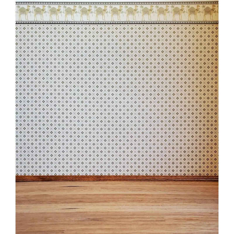 Brodnax Prints Dollhouse Wallpaper Brodnax "Camel Caravan" Brown Black Tan