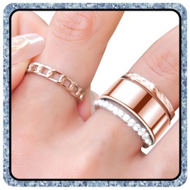 YWXTW - Paquete de 3 anillos apilables chapados en oro de 14 quilates para Oura Ring Gen 4/Ultrahumano, elegancia atemporal, no se deslustra, circonia blanca de acero inoxidable, anillo apilable