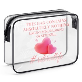 Retirement Gifts for Women 2025 Makeup Bag Funny Retirement Gifts for Coworker Teacher Nurses Boss Friends Mom Grandma Retiredlife Cosmetic Bag Retired Gifts Clear Travel Zipper Toiletry Pouch