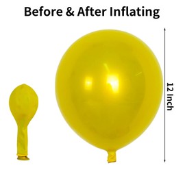 Chrome Yellow Balloons 12 Inch, Double-Layered Metallic Yellow Balloons, Shiny Thick Chrome Metallic Yellow Latex Helium Balloons for Birthday Wedding Graduation Party Decoration Supplies