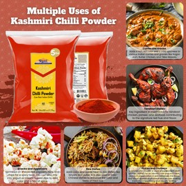 Rani Kashmiri Chilli Powder (Deggi Mirch, Low Heat) Ground Indian Spice 80oz (5lbs) 2.27kg Bulk ~ All Natural | Salt-Free | Vegan | No Colors | Gluten Friendly | NON-GMO | Kosher | Indian Origin