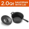 COMMERCIAL CHEF 2 Quart Cast Iron Saucepan, Dutch Oven Cast