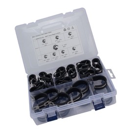 SEWACC 45pcs Stainless Steel R Shaped Hose Clamp with Rubber Lining Durable Tube Clip for Automotive Fuel Lines Engines and Air Hoses Assorted for Versatile Use