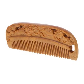 Baluue 1pc Natural Wooden Hair Comb Dual-sided Decorative Detangling Tool for Home and Salon Use for All Hair Types Prevents Breakage and Frizz Sandalwood Design