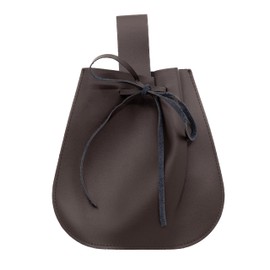 Medeival Faux Leather Pouch for Renaissance Faire, Portable Drawstring Purse, Vintage Belt Pouch Dice Bag For LARP Cosplay Costumes (Brown)