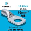 Cembre A2-M8 Tube Cable Lug 10 mm² M8 Uninsulated Tin-Plated