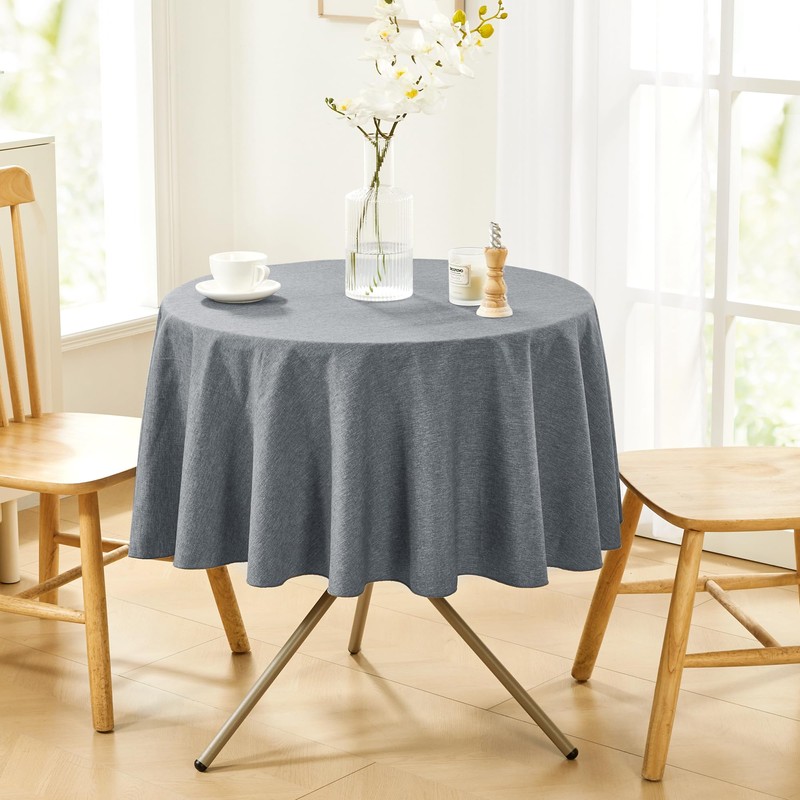 Deconovo Faux Linen Wipable Tablecloth, Table Protector for Party, Garden