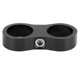 14AN Hose Separator Clamps, Aluminum Alloy Fitting Adapter for Oil and Fuel Lines Organizes Hoses, Fits 12AN Systems, Black (Black)