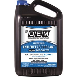 Recochem OEM European Vehicles Premium Antifreeze 50/50 Extended Life Coolant - Euro I Blue 1 Gallon, 1 Pack