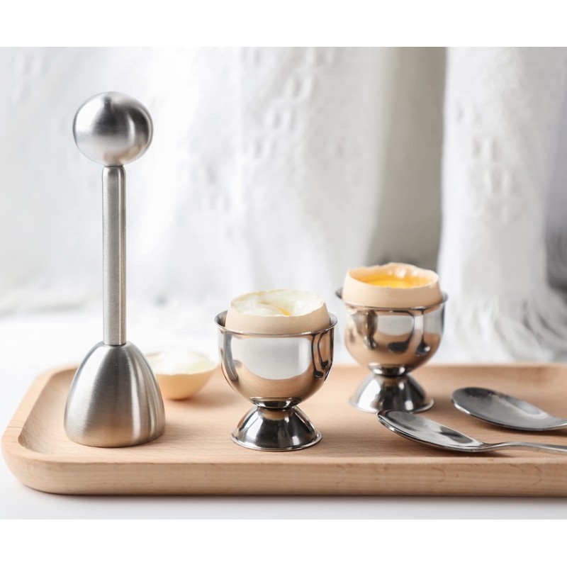 Egg Cups for Soft Boiled Eggs Holder - Egg Cracker