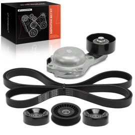 A-Premium Engine Serpentine Drive Belt Kit with Tensioner & Idler Pulley Compatible with Ford 2004 F-150, 2005-2006 Expedition, 2005-2006 Mustang & Lincoln 2005-2006 Navigator, V8 4.6L 5.4L