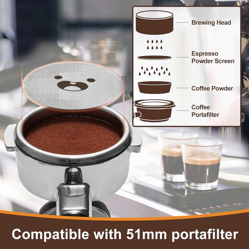 ColoMira 51mm Espresso Puck Screen 3-Pack, Lower Shower Screen, Metal