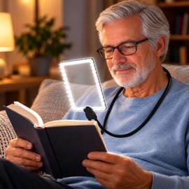 5X Hands-Free Magnifying Glass with 50 LED Lights for Reading, Sewing and Detailed Work