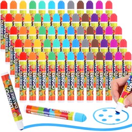 Crtiin 60 Pack Mixed Colors Set of Bingo Daubers Dot Markers Bingo Supplies in 12 Colors Dot Art Markers Dot Paint Craft Ideal for Art and Crafts Painting Supplies Drawing Coloring