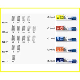 STAEDTLER Mars micro carbon 250 0.5mm 2B - Pencil lead refills - 4 Tubes / Packs (48 Leads) 2B