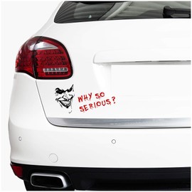 Joker Sticker 10 x 7 cm Why So Serious Lettering Saying Vehicle Decor Film for Car Bus Caravan Car Accessories Car Sticker Clown (Black Gloss, K059 + K061 Joker with Lettering)