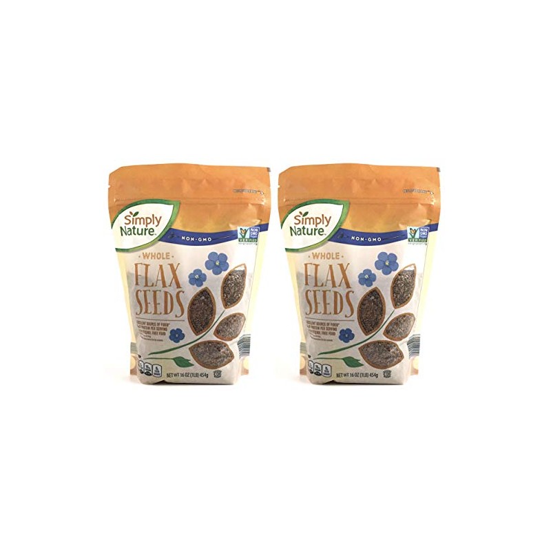 Simply Nature Non-GMO Flax Seed (Whole Flax Seeds, 16 OZ,