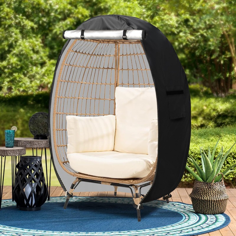 Sobana Outdoor Egg Chair Cover with Double Zipper,Waterproof Dust Proof