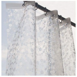 Homehold 3D Cobblestone Pattern EVA Shower Curtain Liner,Waterproof Mildew-Free Shower Curtain for Bathroom, Eco Friendly with Bottom Magnets and Metal Grommets,100 CM Wide By 180 CM Long