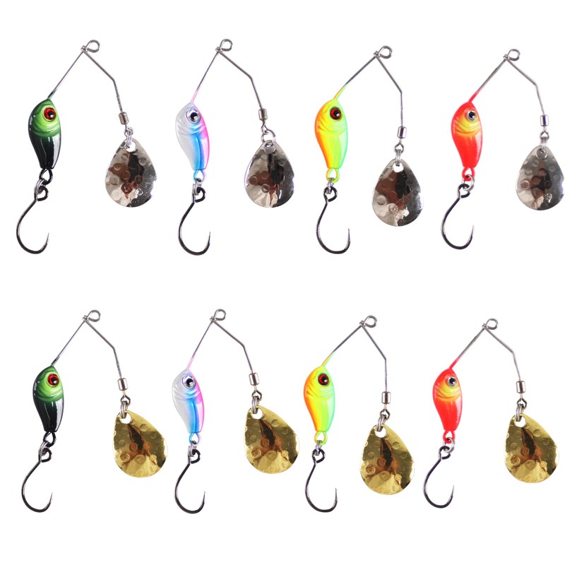 Rigged and Ready Micro Spinnerbaits x 8 Set. 4 x